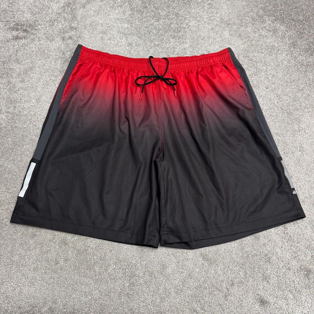 MSX by Michael Strahan Ombre Athletic Training Shorts Mens 3Xl Red Black Active